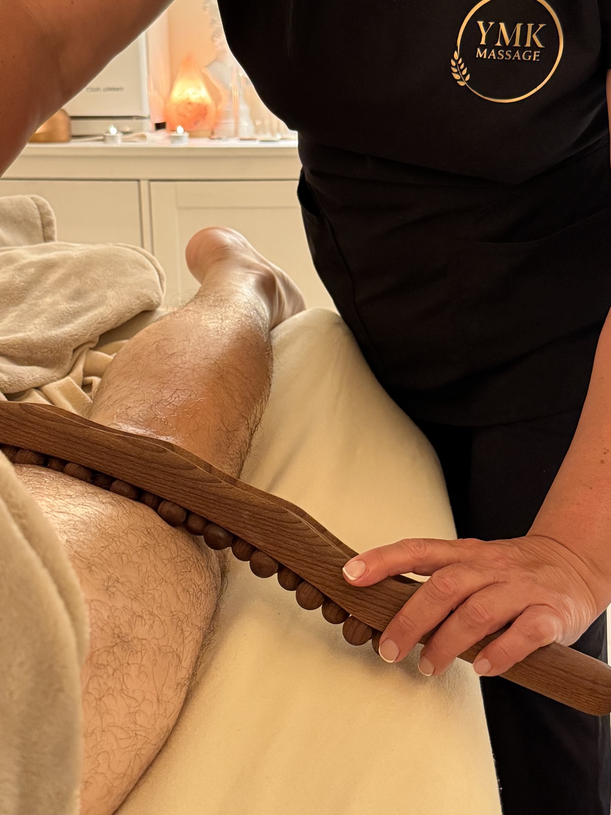 Wooden massage tools for deep lymphatic work